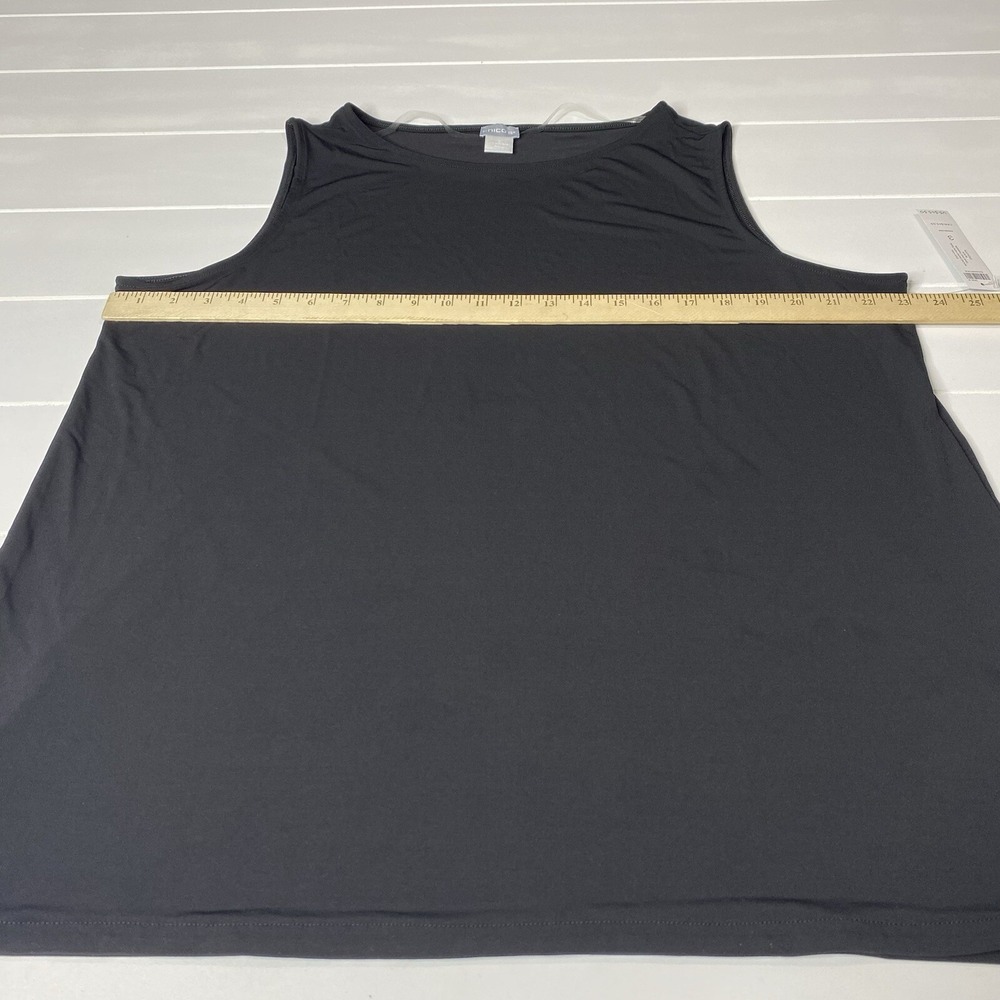 Chico's Round‎ Front Hem Black Tank Top Women Size 3=XL - Picture 7 of 14
